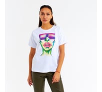 Женская футболка MINAKU "Girl" цвет белый, р-р 52 7422712