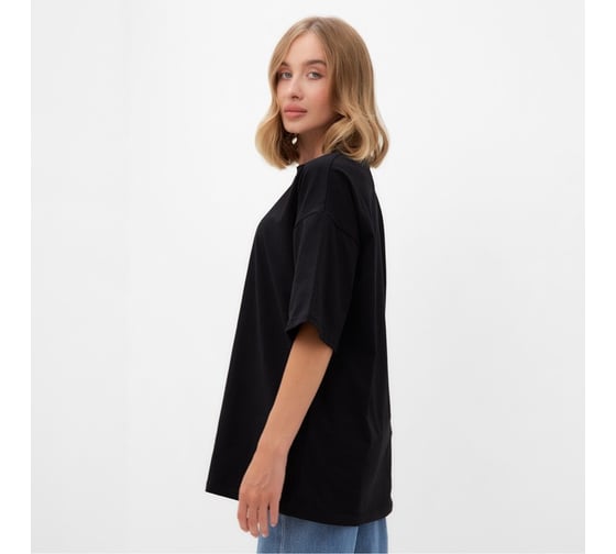 Женская футболка MINAKU Basic line цвет черный, р-р 42 9531624