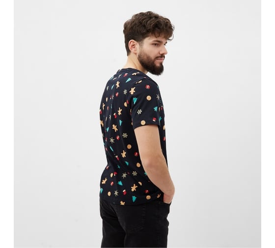 Мужская футболка KAFTAN "Xmas family" р.50, черный 7825742