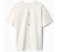Женская футболка MINAKU : Exclusive print Гусь цвет экрю, р-р 42 10380294
