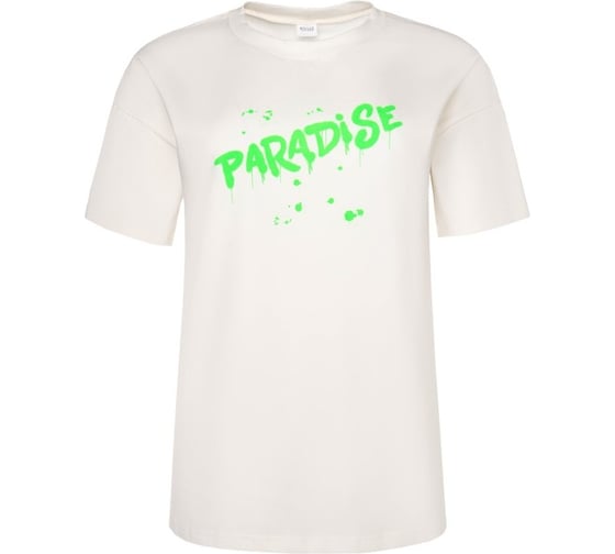 Женская футболка MINAKU "Paradise" цвет экрю, р-р 52 9333334