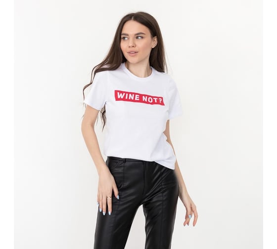 Футболка женская KAFTAN "WINE NOT" белый, размер 40-42, 3639598