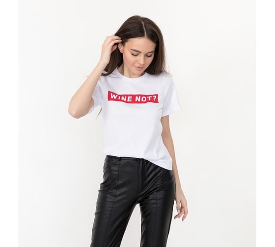 Футболка женская KAFTAN "WINE NOT" белый, размер 40-42, 3639598
