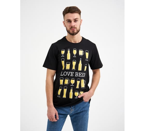 Футболка мужская KAFTAN "Love beer" черный, размер 54 7530666