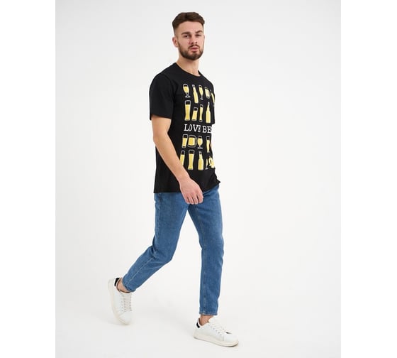 Футболка мужская KAFTAN "Love beer" черный, размер 54 7530666