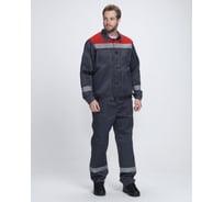 Костюм с брюками Факел Лигор-1 СОП (ткань смесовая, 210) т.серый/красный 87490062.021