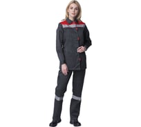 Женский костюм Веснис-2 СОП, ткань Смесовая, 210, полукомбинезон, темно-серый/красный, 48-50; 170-176 Факел 87468323.004