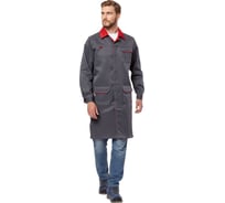 Халат Эксперт Спецодежда Страйк серый/красный р. 48-50, рост 158-164 6446000321556