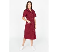 Халат ООО ГУП Бисер Классика-Лайт бордовый/белый, размер 52-54, рост 158-164 4620202853431