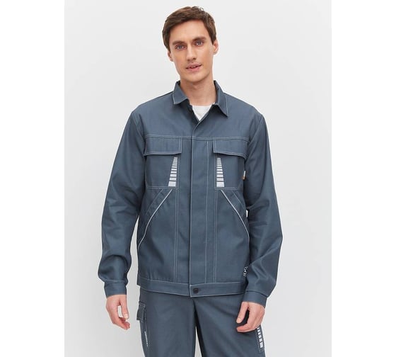 Куртка мужская укороченная ООО ГУП Бисер хлопок Сotton Light серая, размер 68-70, рост 182-188 4660391462953 1