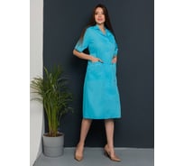 Халат ООО ГУП Бисер Классика-Лайт голубой/белый, размер 56-58, рост 158-164 4620202887672