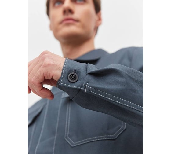 Куртка мужская удлиненная ООО ГУП Бисер хлопок Cotton Light серая, размер 56-58, рост 182-188 4620202896513