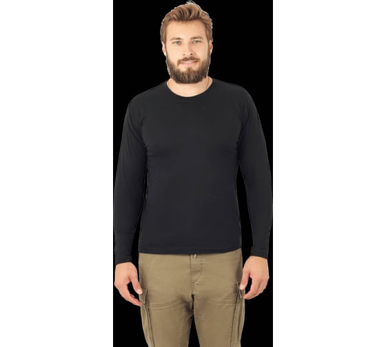 Футболка ГК Спецобъединение длинный рукав черная 160 г/м2 (104-108 (XL)), Бел 053.02/104 1