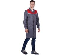 Мужской халат ГК СпецобъединениеКМ-10 ЛЮКС от механических воздействий и ОПЗ, серый/красный (88-92, 170-176), Хал 541/88/170