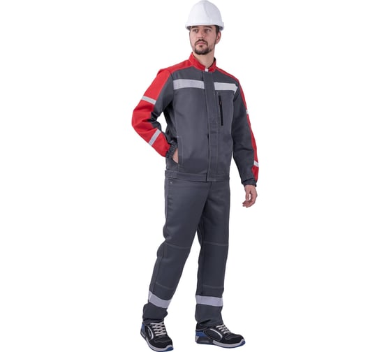 Костюм ГК Спецобъединение РОУД летний, серый-красный (Куртка+полукомбинезон) (104-108, 158-164), Кос 451/104/158 1