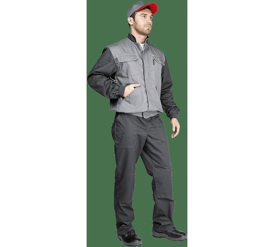 Мужской костюм ГК Спецобъединение НАВИГАТОР-2 от механических воздействий и ОПЗ (куртка, полукомбинезон), серый (88-92, Кос 556.1/88/158 1