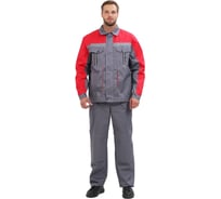 Костюм мужской летний с брюками URSUS "Оптимальный" серый/красный КОС451-303/52-54, 182-188