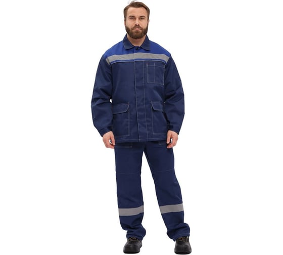 Костюм URSUS "УДАРНИК" куртка/брюки, темно-синий/василек КОС317-002/64-66, 182-188 1