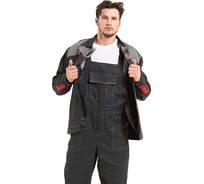 Костюм мужской летний с полукомбинезоном URSUS "Фаворит" ткань Саржа, 100% хлопок, серый со светло-серым КОС106-САРЖА/56-58, 182-188