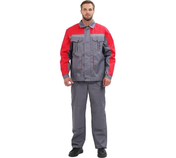 Костюм мужской летний с брюками URSUS "Оптимальный" серый/красный КОС451-303/44-46, 182-188 1