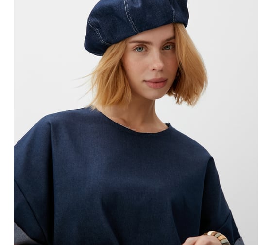 Футболка женская MINAKU оверсайз Jeans Collection цвет синий, размер 42 9882501