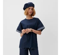 Футболка женская MINAKU оверсайз Jeans Collection цвет синий, размер 52 9882506