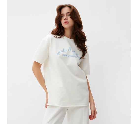 Футболка женская MINAKU SPORTY & STYLISH цвет экрю, размер 46 9583277