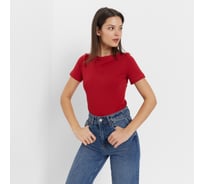 Футболка женская с вырезом лодочка MINAKU Basic line цвет красный, размер 42 9365202