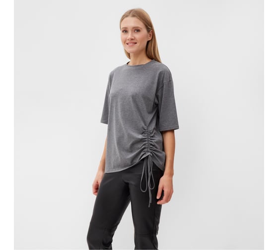 Футболка женская с кулиской MINAKU Basic line цвет серый, размер 44 9909336