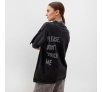 Футболка женская MIST Don't touch me из вареного хлопка, размер L, черный 9939670