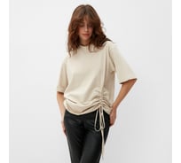 Футболка женская с кулиской MINAKU Basic line цвет бежевый, размер 44 9909330
