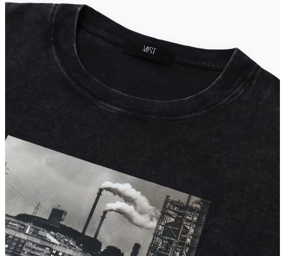 Футболка мужская MIST "Город" из вареного хлопка, цвет черный, размер M 10204735