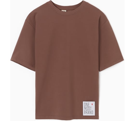 Футболка женская MINAKU однотонная One Most Brand цвет коричневый, размер 46 10362241