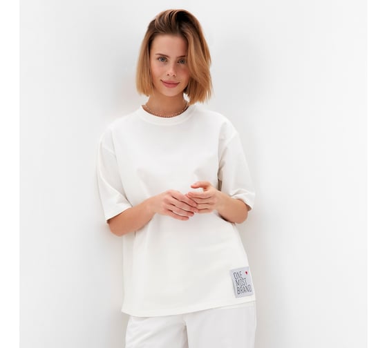 Футболка женская MINAKU oversize One Most Brand цвет экрю, размер 52 10362304 1