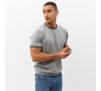 Джемпер мужской MINAKU Knitwear collection короткий рукав, цвет серый меланж, размер 52 9940935