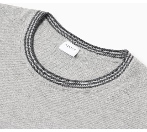 Джемпер мужской MINAKU Knitwear collection короткий рукав, цвет серый меланж, размер 52 9940935