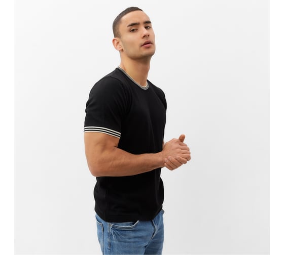 Джемпер мужской MINAKU Knitwear collection короткий рукав, цвет чёрный, размер 48 9940945