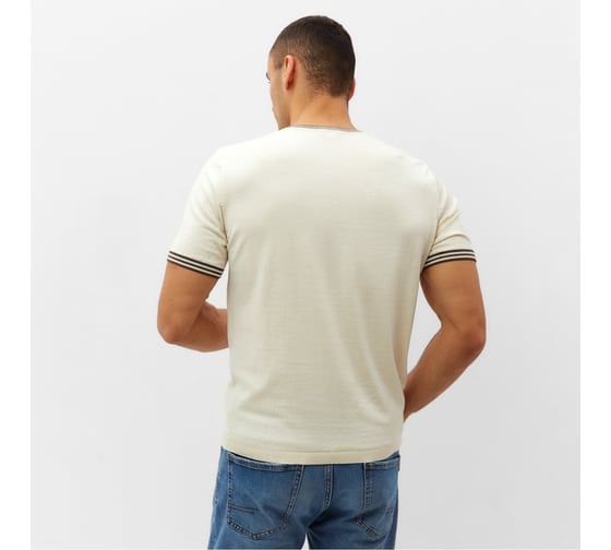 Джемпер мужской MINAKU Knitwear collection короткий рукав, цвет экрю, размер 46 9940938