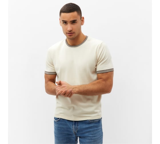 Джемпер мужской MINAKU Knitwear collection короткий рукав, цвет экрю, размер 46 9940938