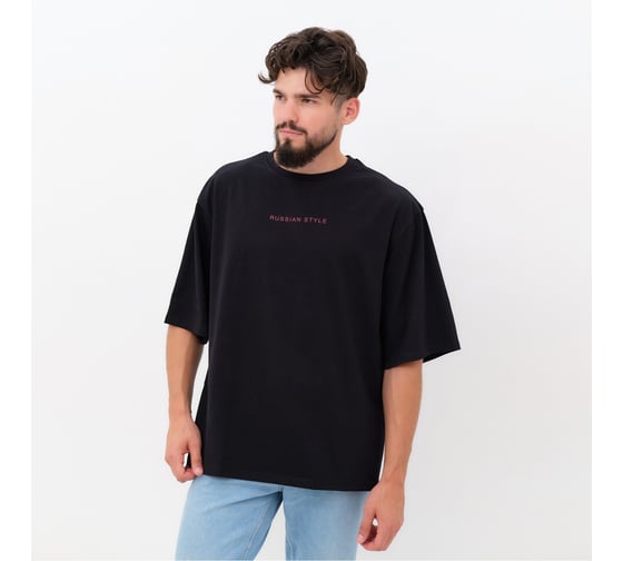 Футболка мужская KAFTAN "Russian style" черный, размер 48 9877312