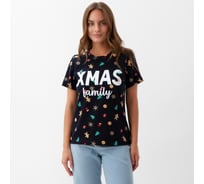 Футболка женская KAFTAN "Xmas family" размер 48-50, черный 7825748