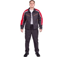 Костюм рабочий мужской Бонус Альфа рост 170-176, размер 48-50 темно-серый/красный, куртка и брюки 4630326045537