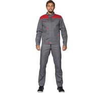 Костюм мужской Прабо "Профессионал 2" серый/красный, размер 56-58, рост 170-176 16125