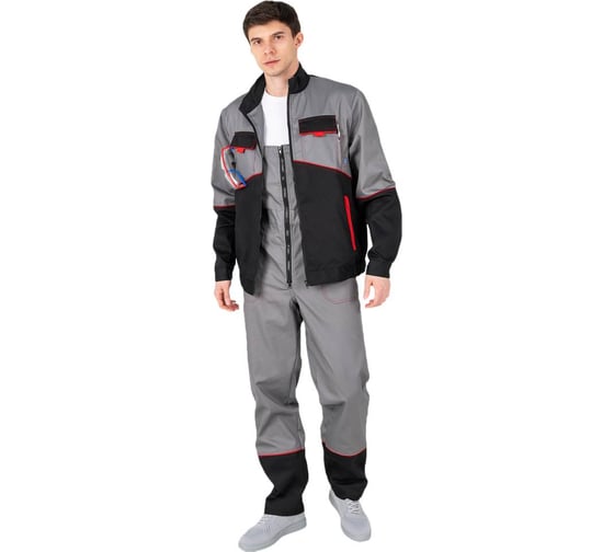 Костюм ООО ГУП Бисер Рекорд сер/черн/красн96-100/194-200 4630407331436