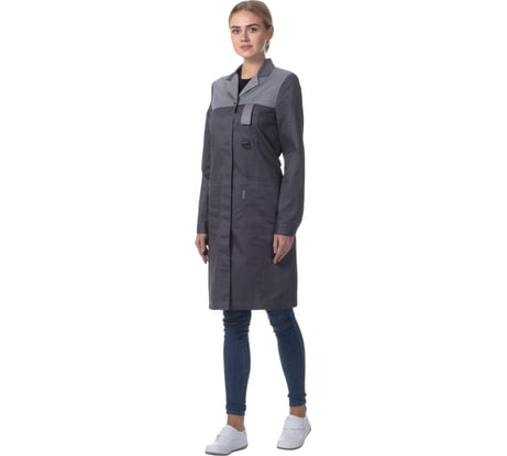 Женский халат Авангард. Профессиональная экипировка Технолог NEW, серый/светло-серый, р. 104-108/170-176 522180