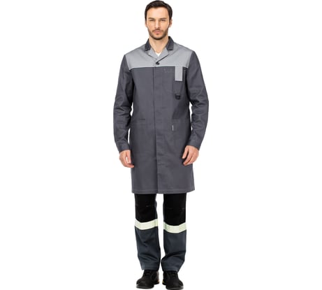 Мужской халат Авангард. Профессиональная экипировка Технолог NEW, серый/светло-серый, р. 112-116/170-176 522161