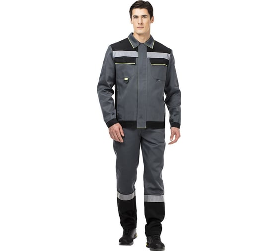 Костюм с брюками Авангард. Профессиональная экипировка Джокер NEW, серый/черный/лайм, р.112-116, рост 182-188 521890 1