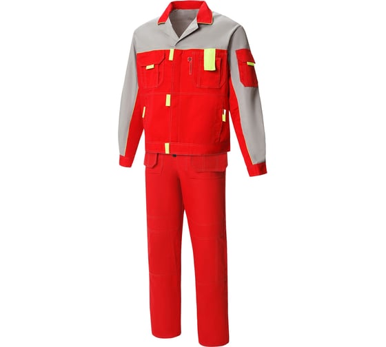 Костюм СОЮЗСПЕЦОДЕЖДА Профессионал-2 красный/светло-серый, р. 60-62, рост 182-188 1960008004105 1