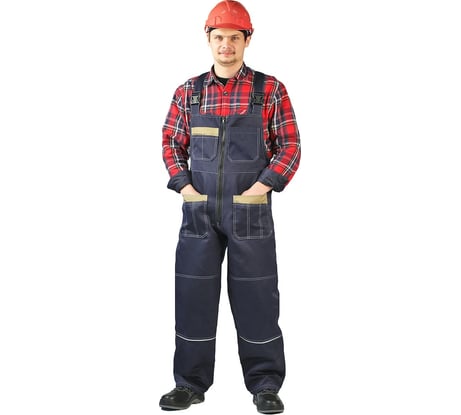 Мужской полукомбинезон URSUS ЯЛ-02-156, р.60-62, рост 182-188, синий/бежевый 90003353