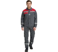 Костюм рабочий с полукомбинезоном Pentalab темно-серый/красный, спецодежда КОС812-3_44-46/170-176